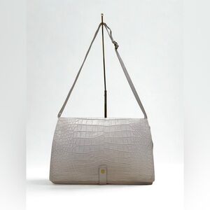 Gucci White Exotic Crocodile Structured Tote